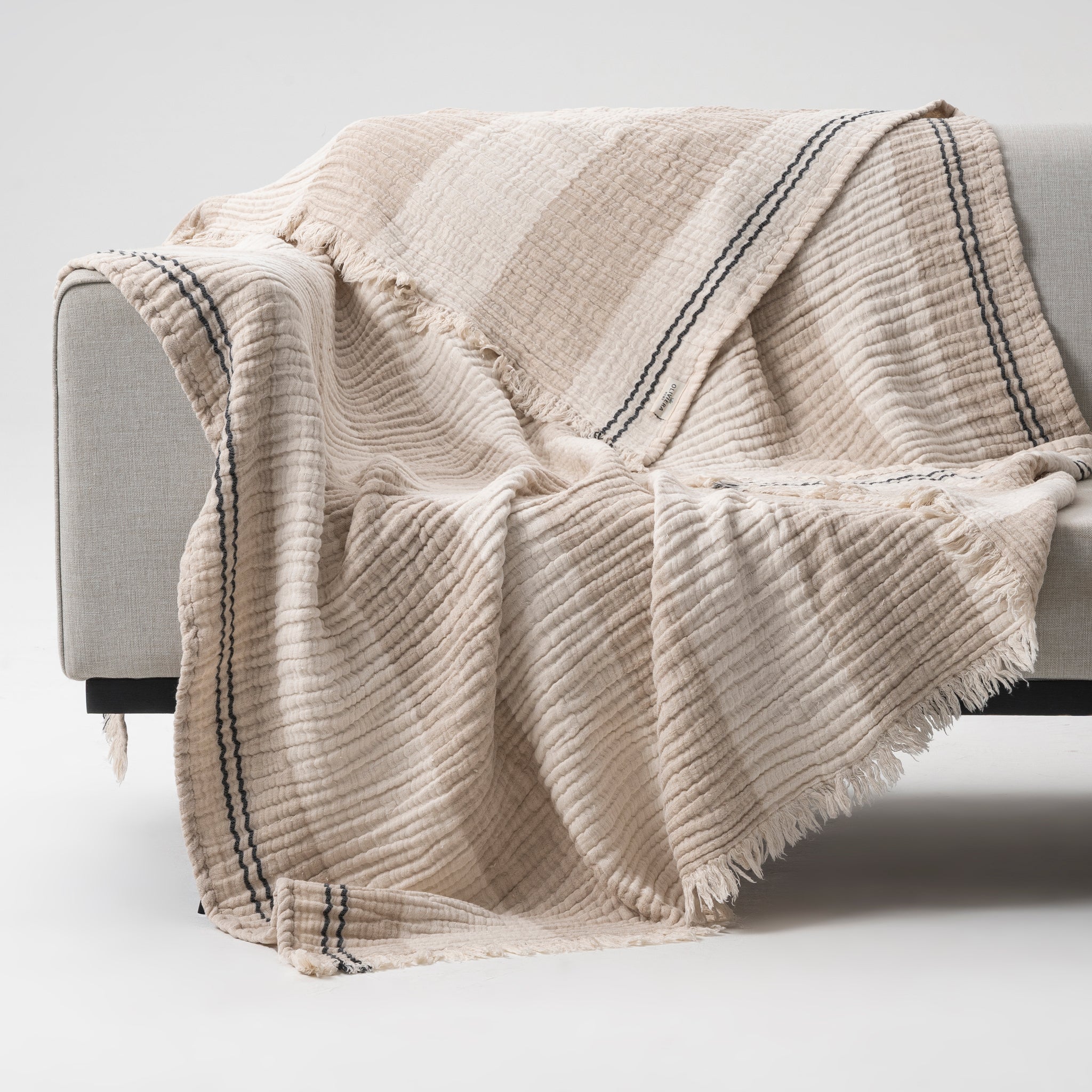 Soho Supersoft 4-Layer Linen–Cotton Gauze Throw – Oliviera Home