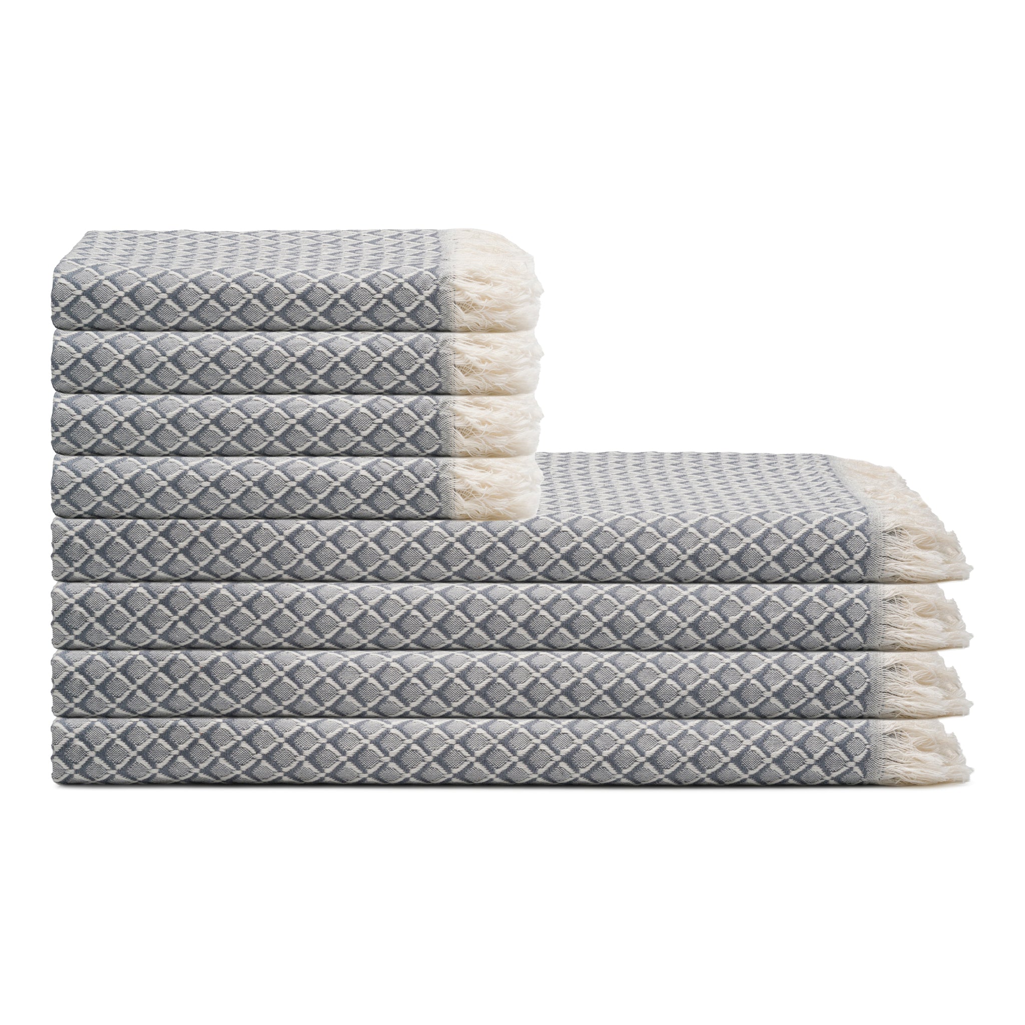 Serenity Grid Turkish Cotton Towel Bundle