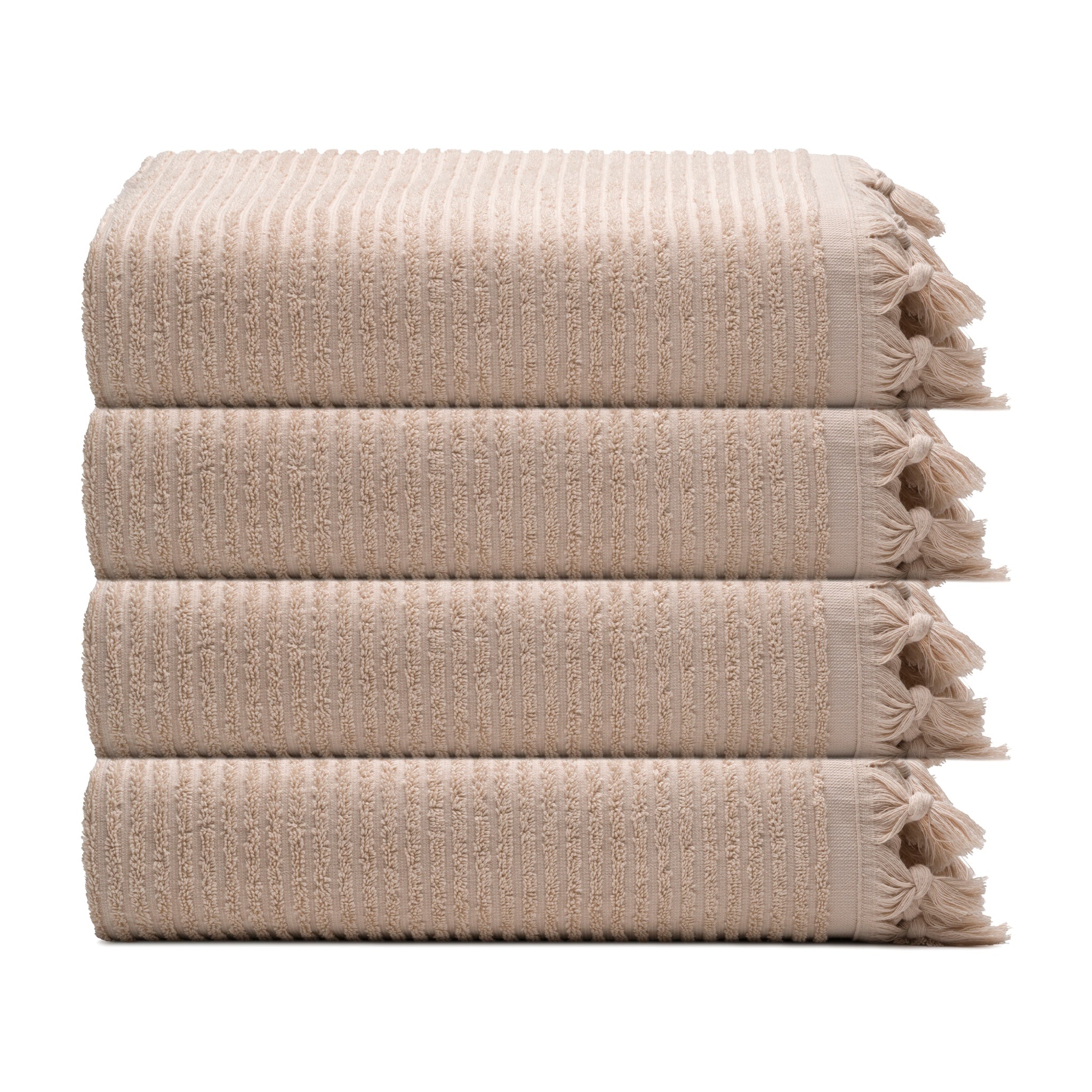 Ribbed Loom Turkish Cotton Terry Hand Towel Bundle
