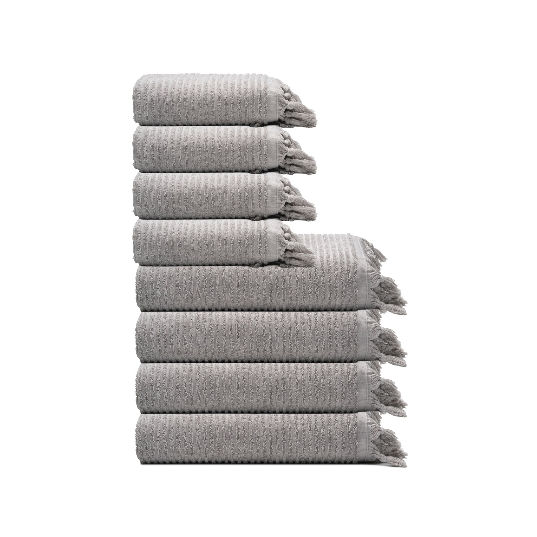 Ribbed Loom Turkish Cotton Terry Towel Bundle