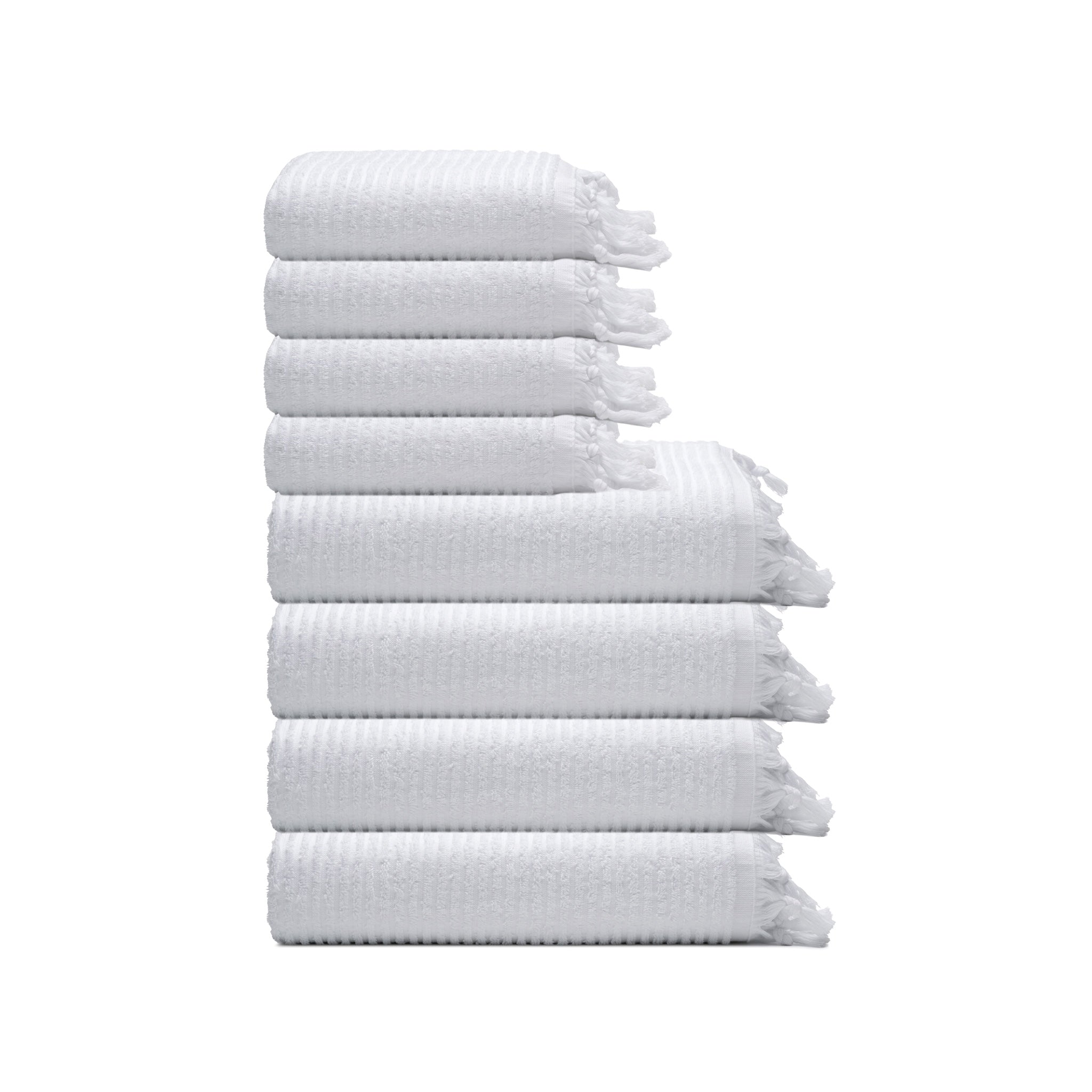 Ribbed Loom Turkish Cotton Terry Towel Bundle