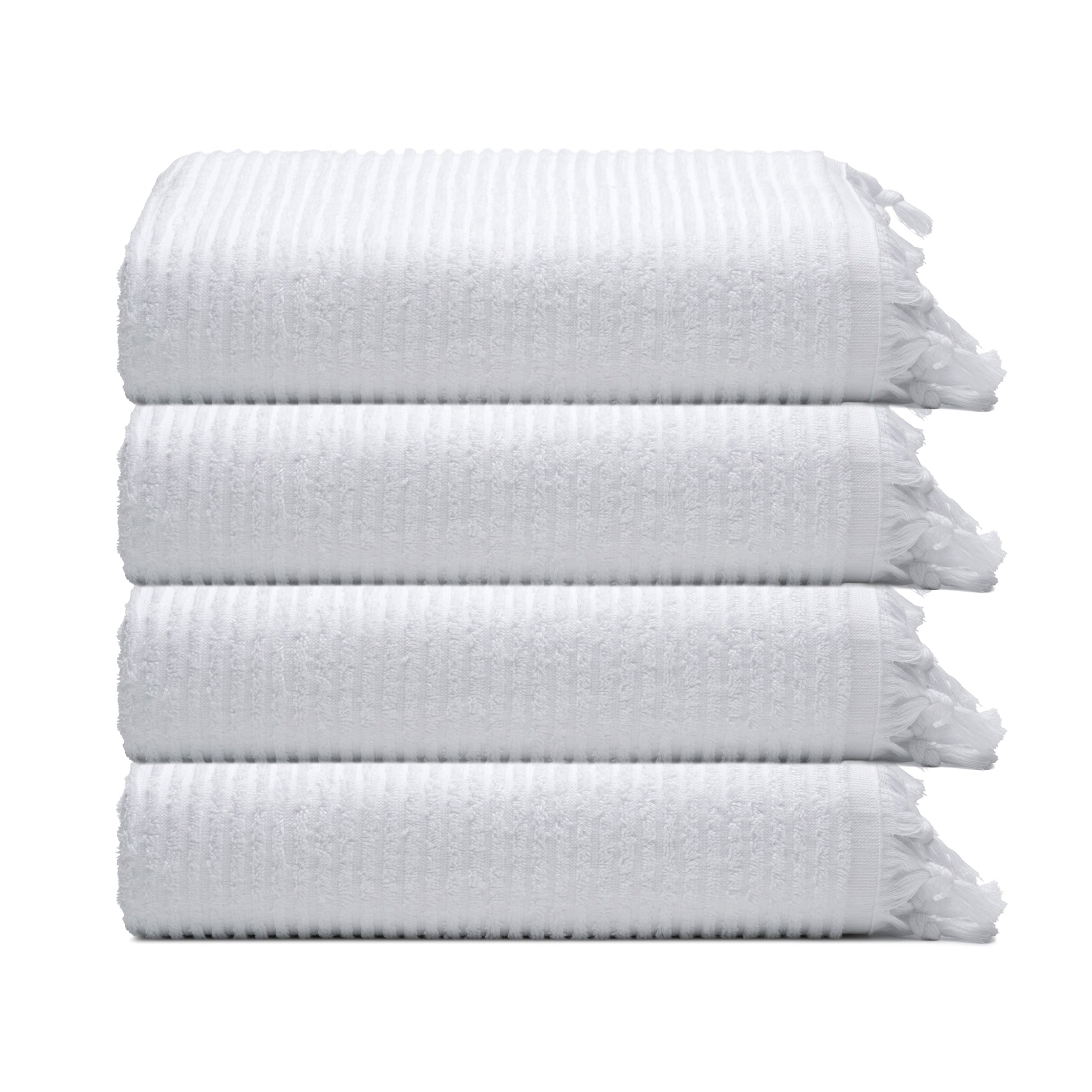 Ribbed Loom Turkish Cotton Terry Hand Towel Bundle