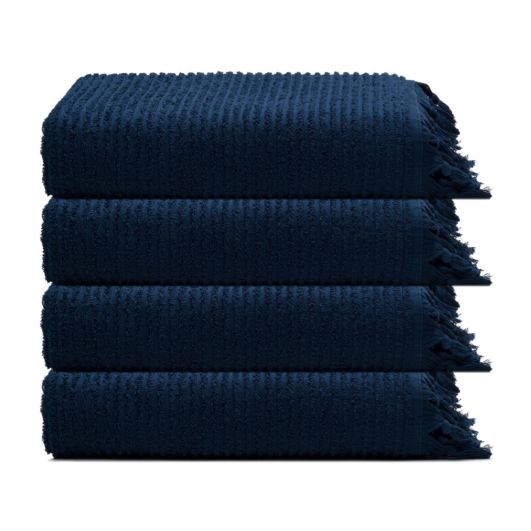 Ribbed Loom Turkish Cotton Terry Hand Towel Bundle