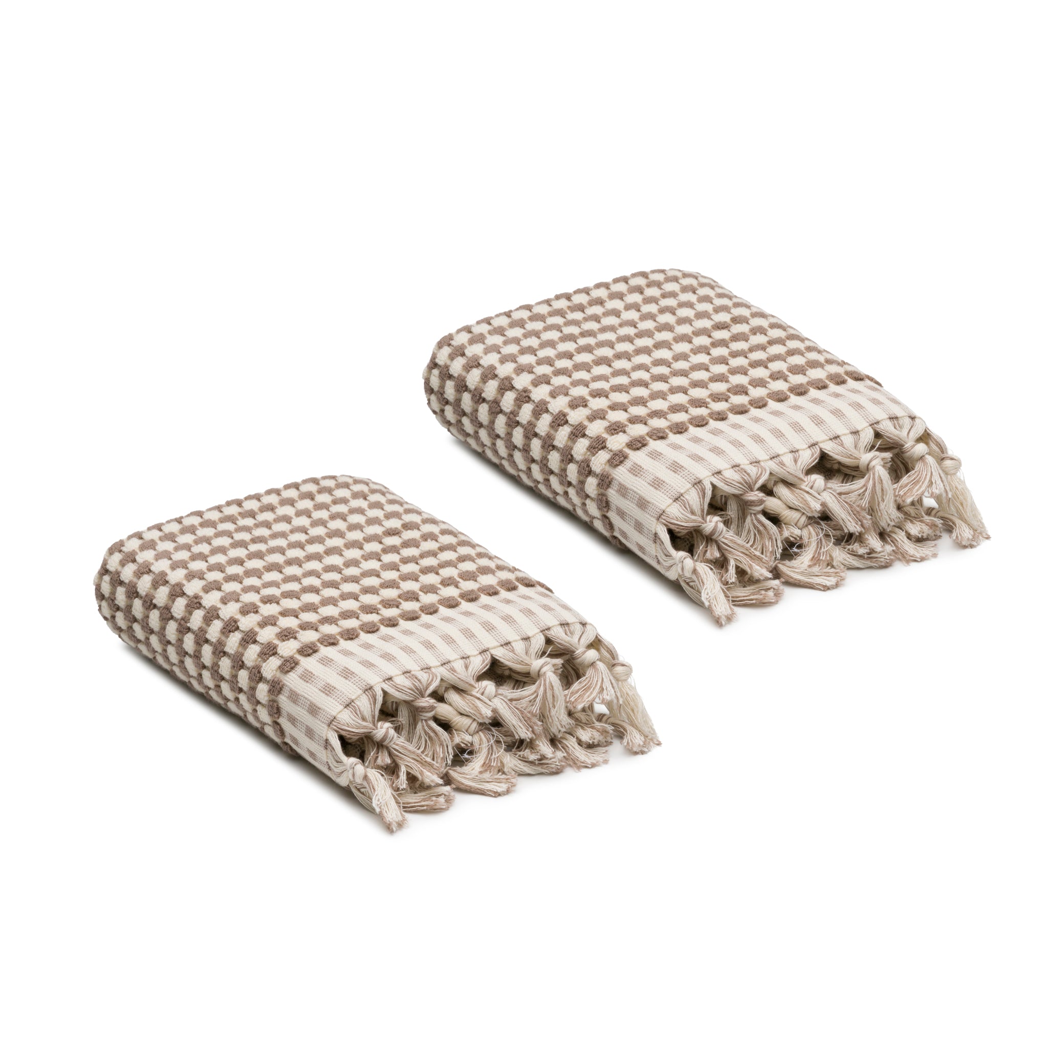 Dots Turkish Cotton Terry Hand Towel Set of 2