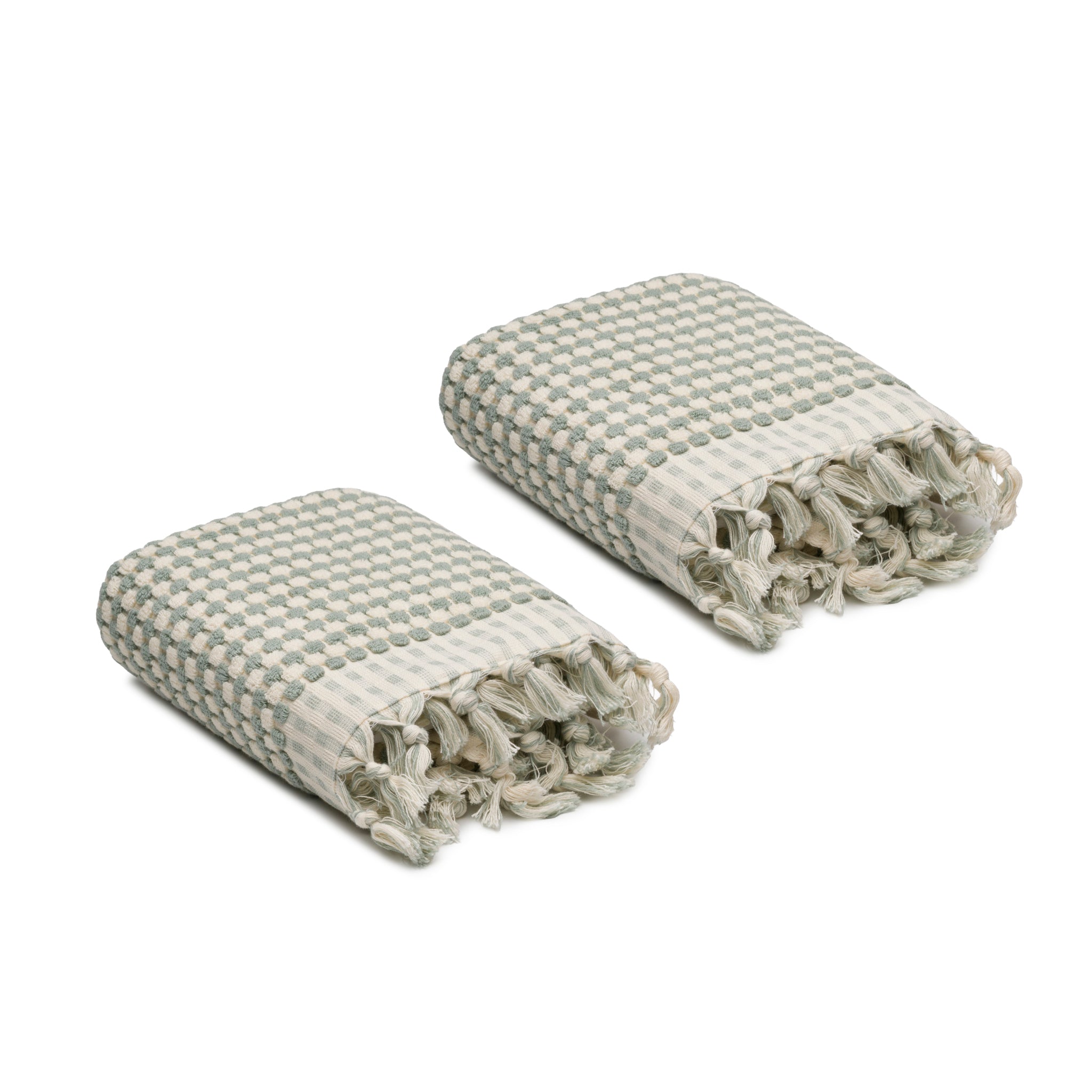 Dots Turkish Cotton Terry Hand Towel Set of 2