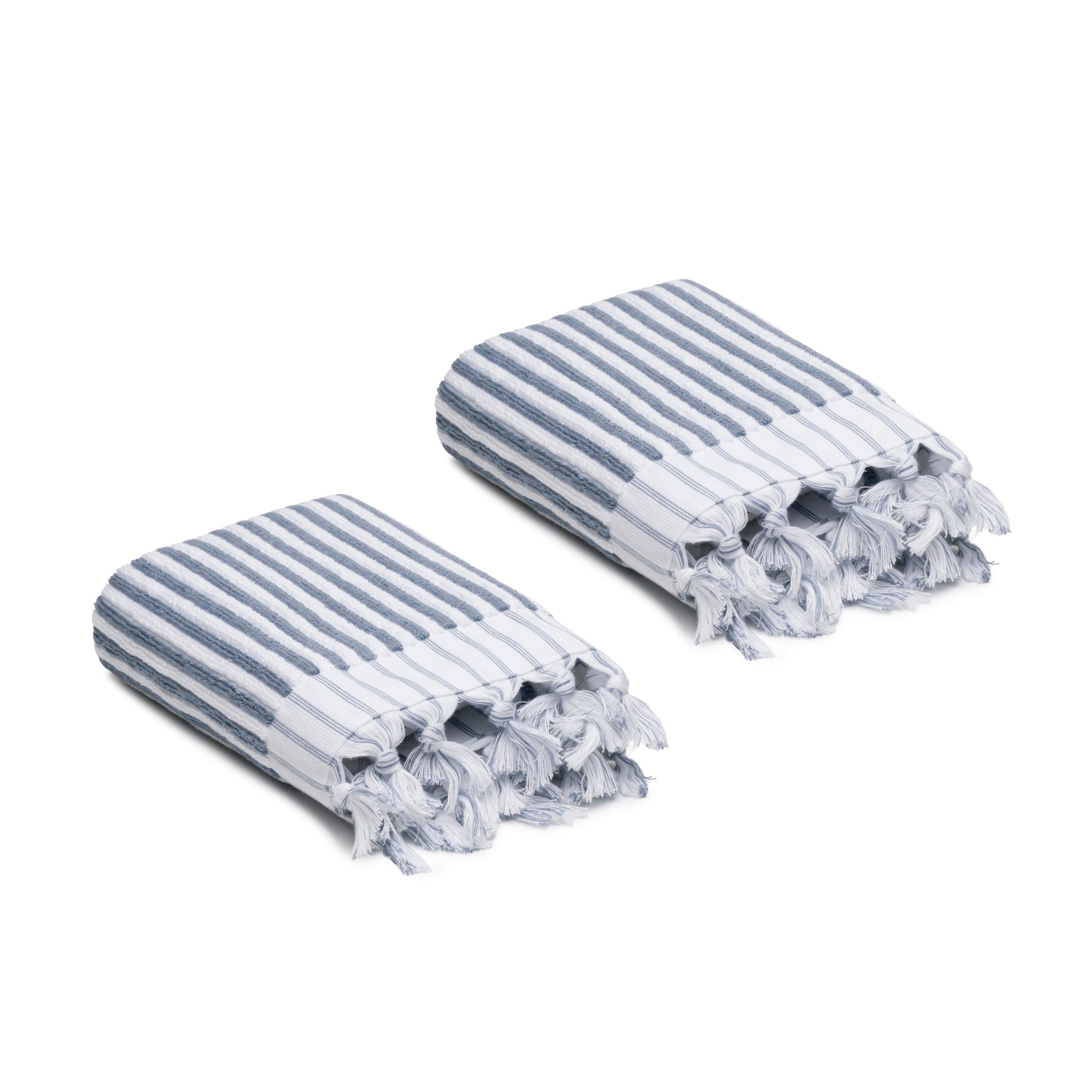 Stripes Turkish Cotton Terry Hand Towel Set of 2