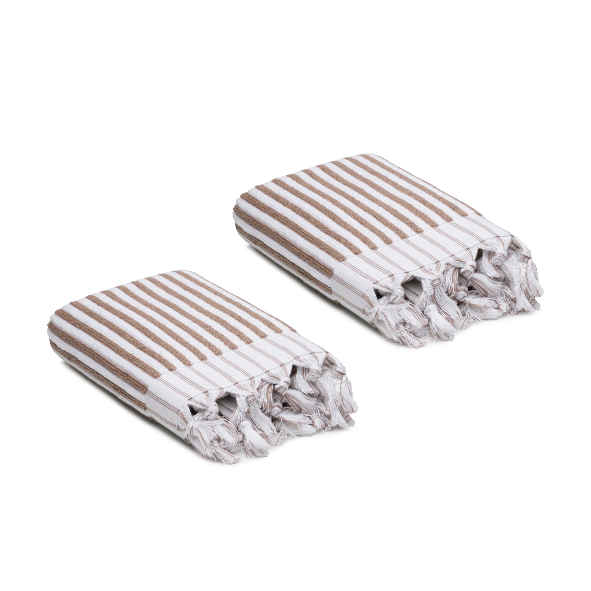 Stripes Turkish Cotton Terry Hand Towel Set of 2
