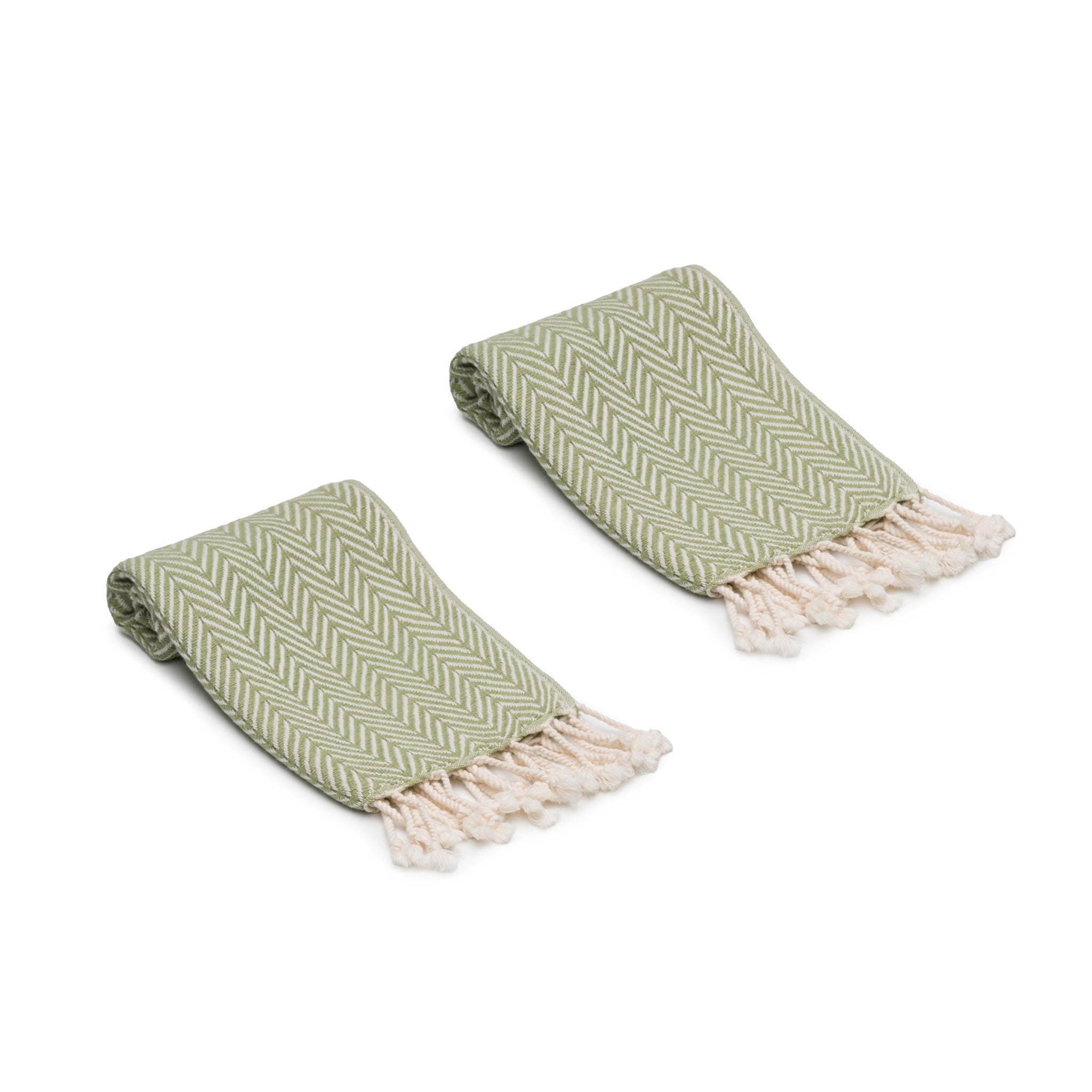 Herringbone Turkish Cotton Hand Towel Set of 2