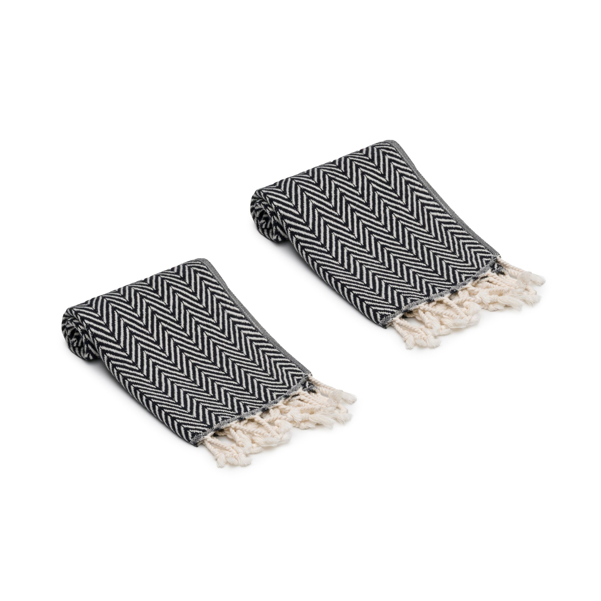 Herringbone Turkish Cotton Hand Towel Set of 2