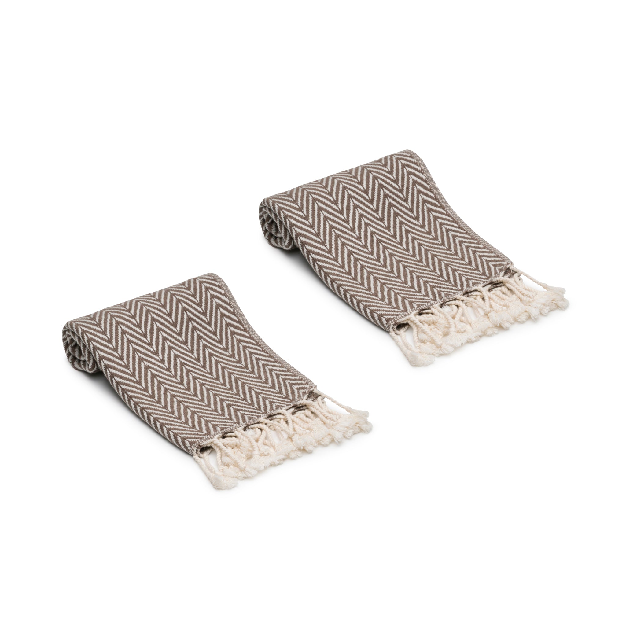Herringbone Turkish Cotton Hand Towel Set of 2