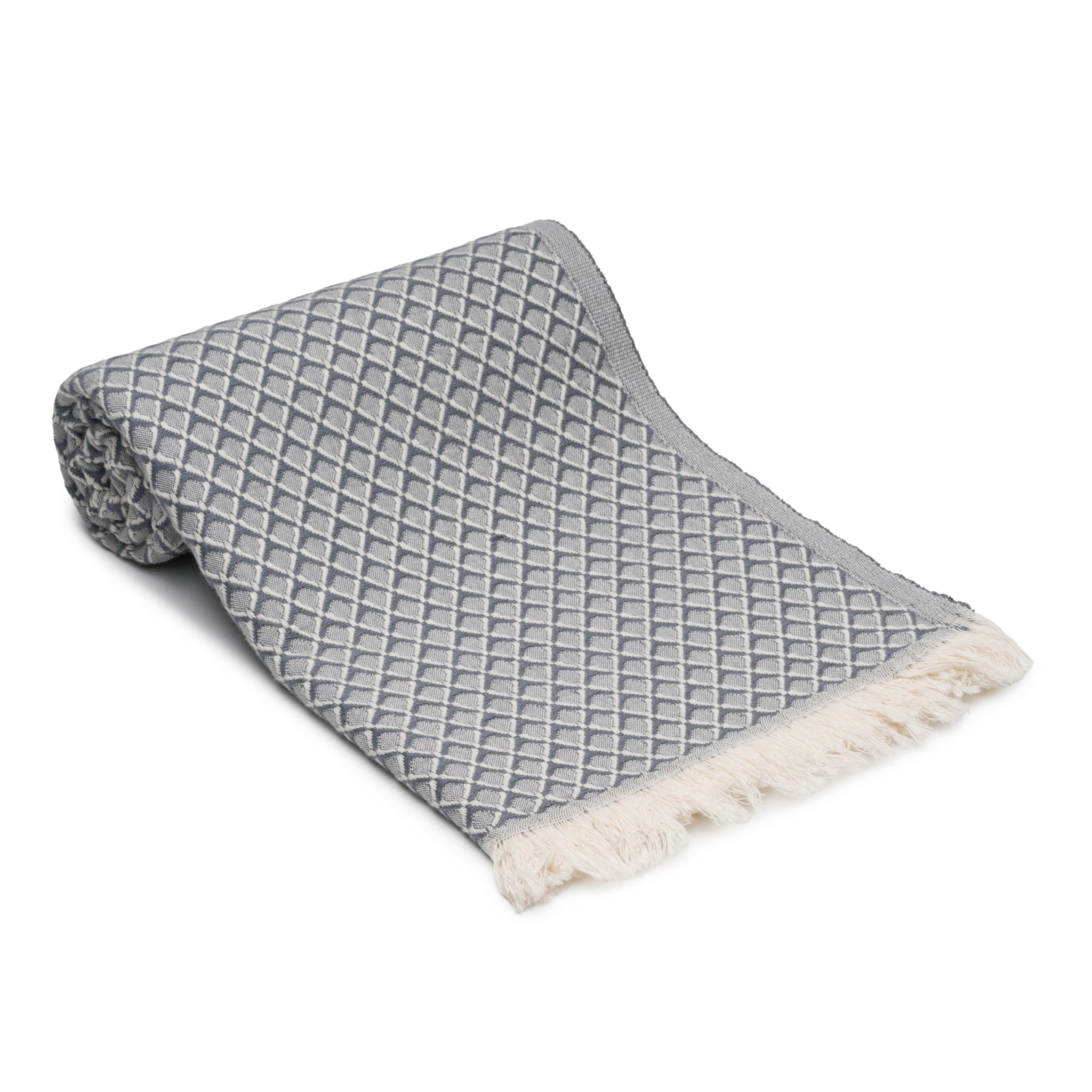 Serenity Grid Turkish Cotton Towels