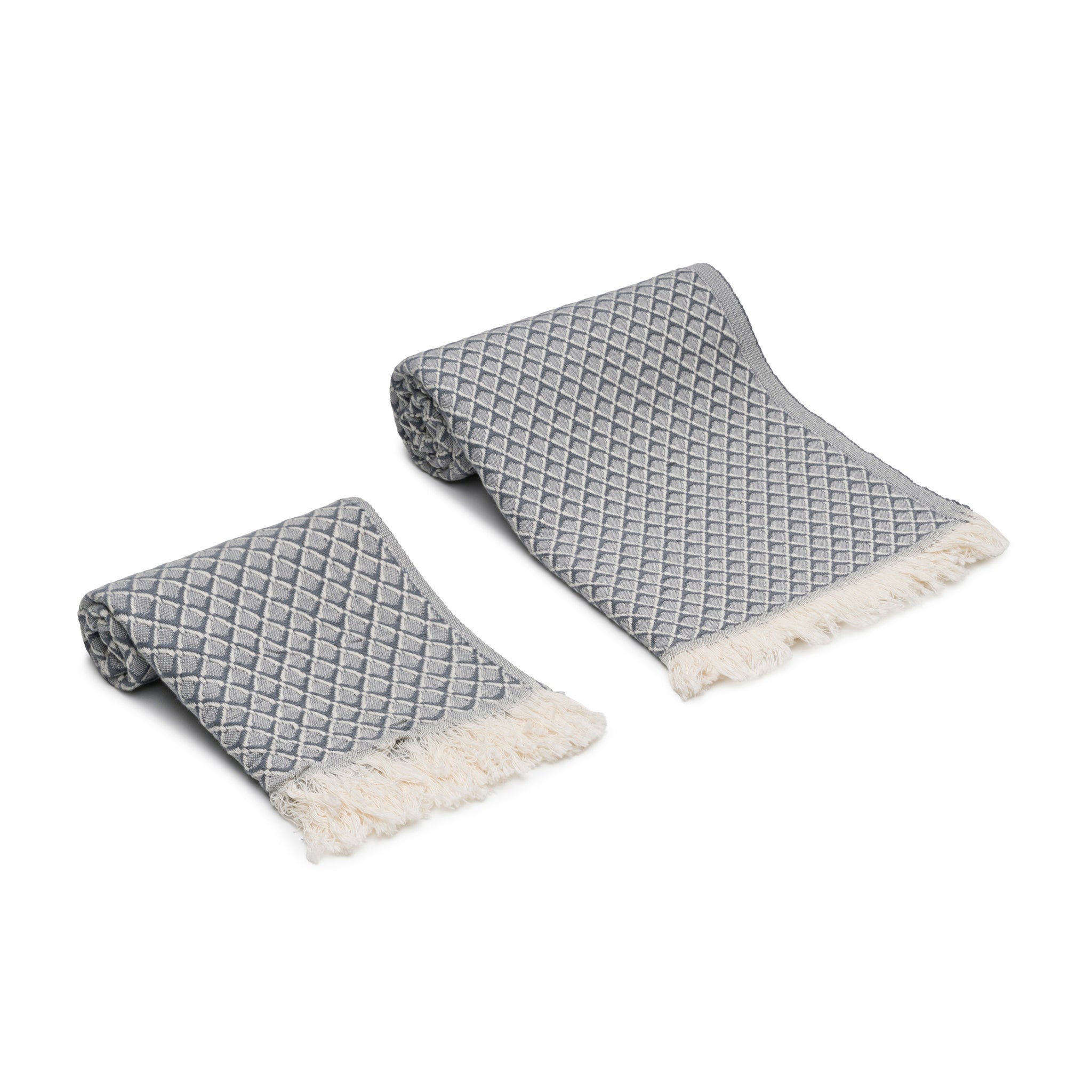 Serenity Grid Turkish Cotton Towels