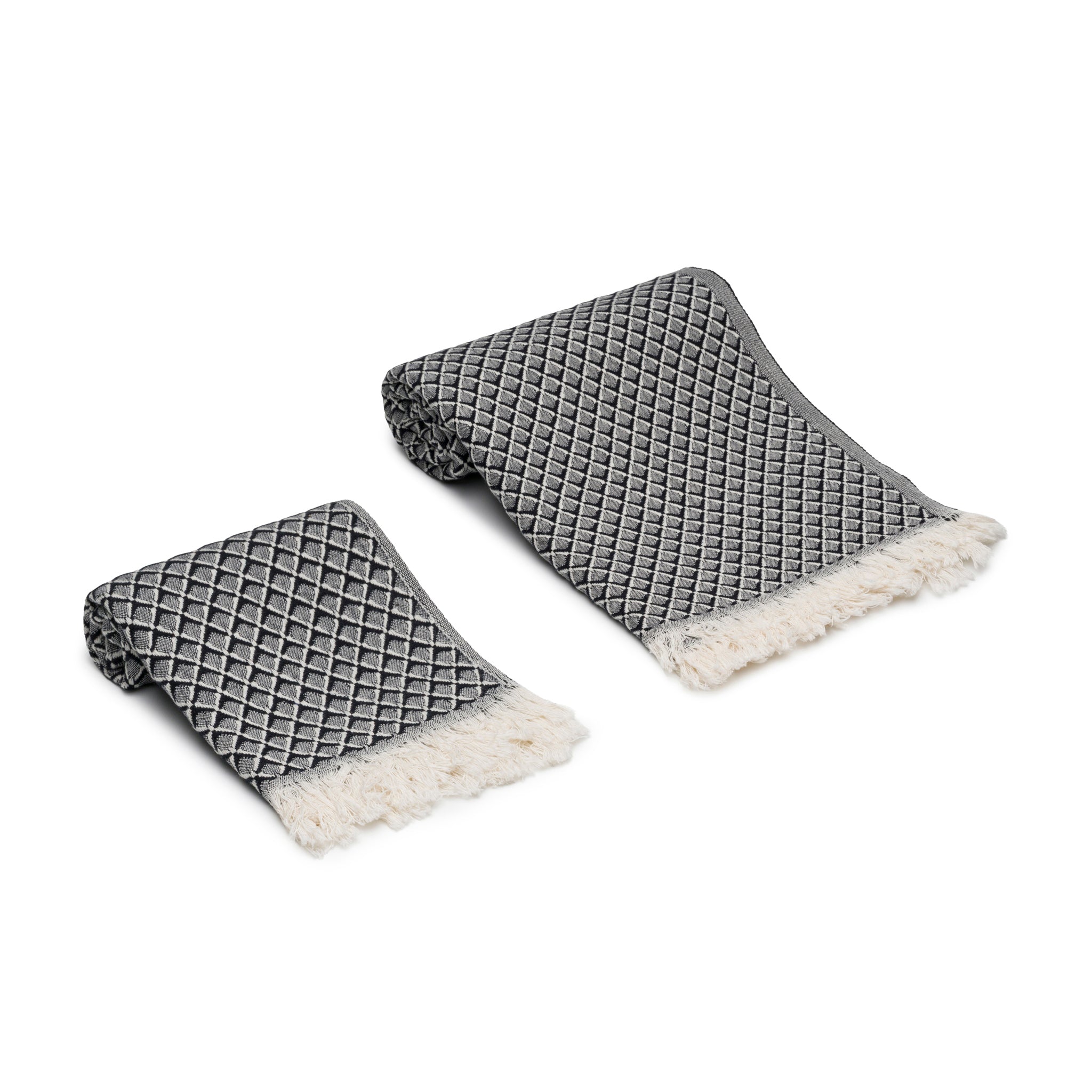 Serenity Grid Turkish Cotton Towels