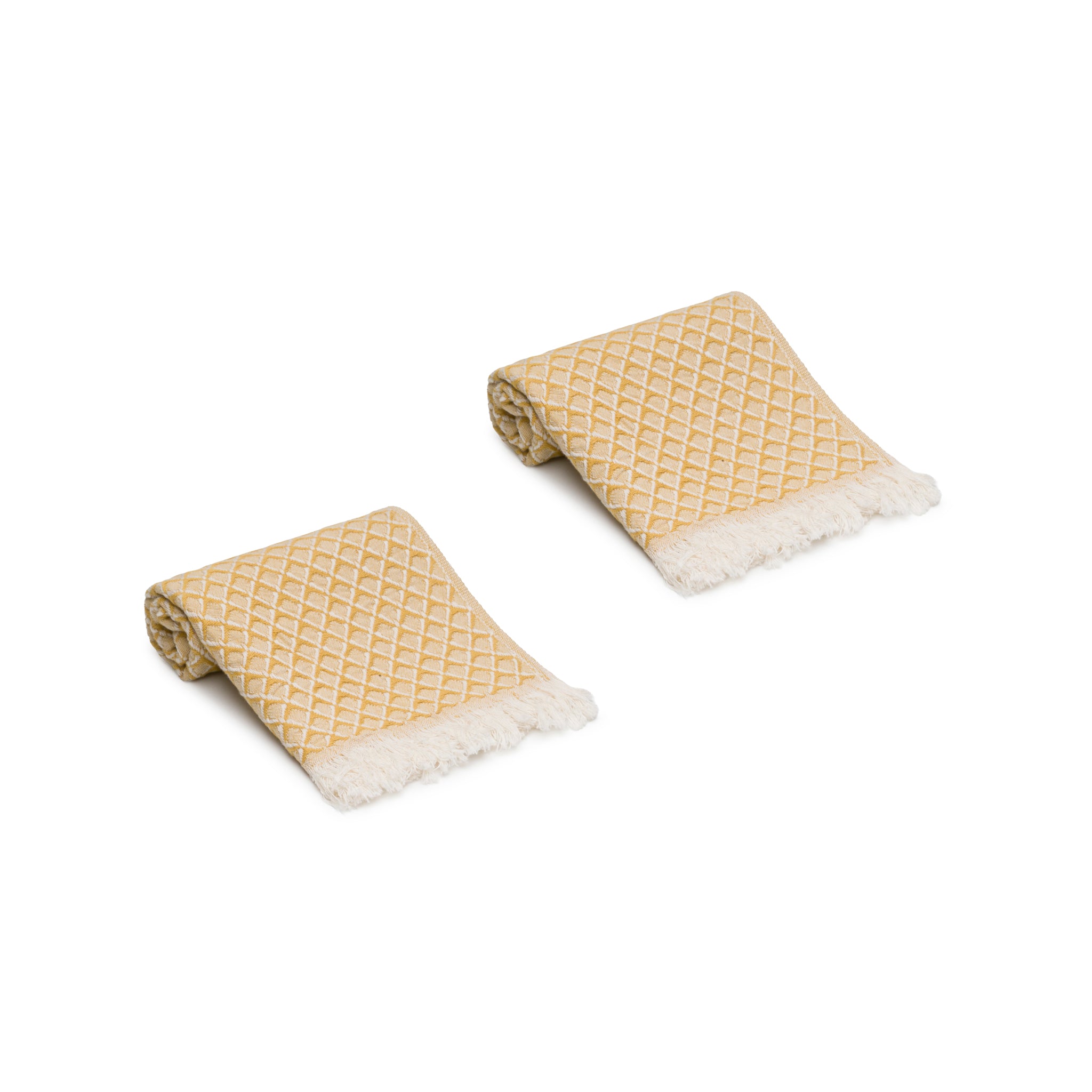 Serenity Grid Turkish Cotton Hand Towel Set of 2
