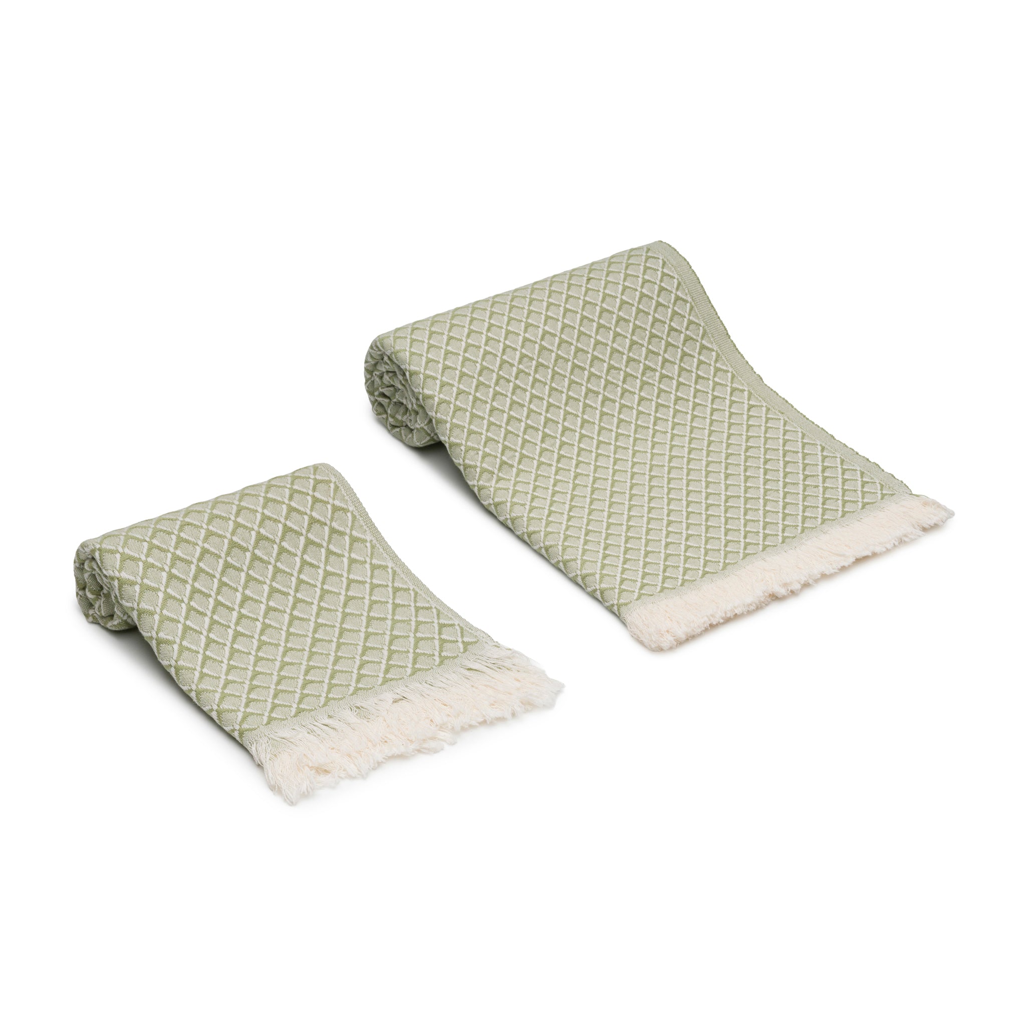 Serenity Grid Turkish Cotton Towels