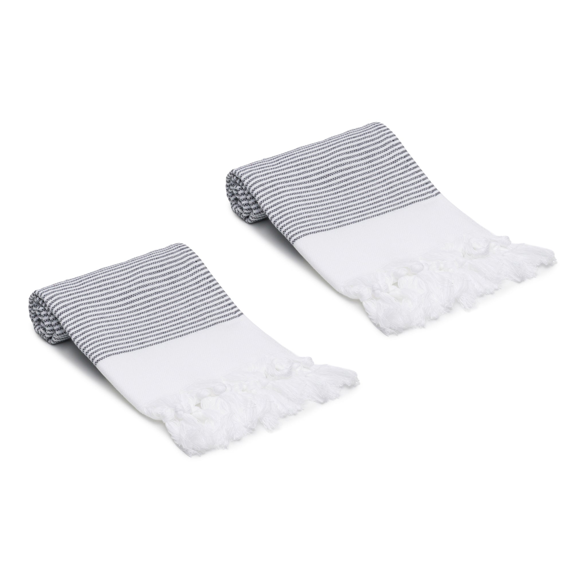 Fine Stripe Turkish Cotton Hand & Kitchen Towel Bundle