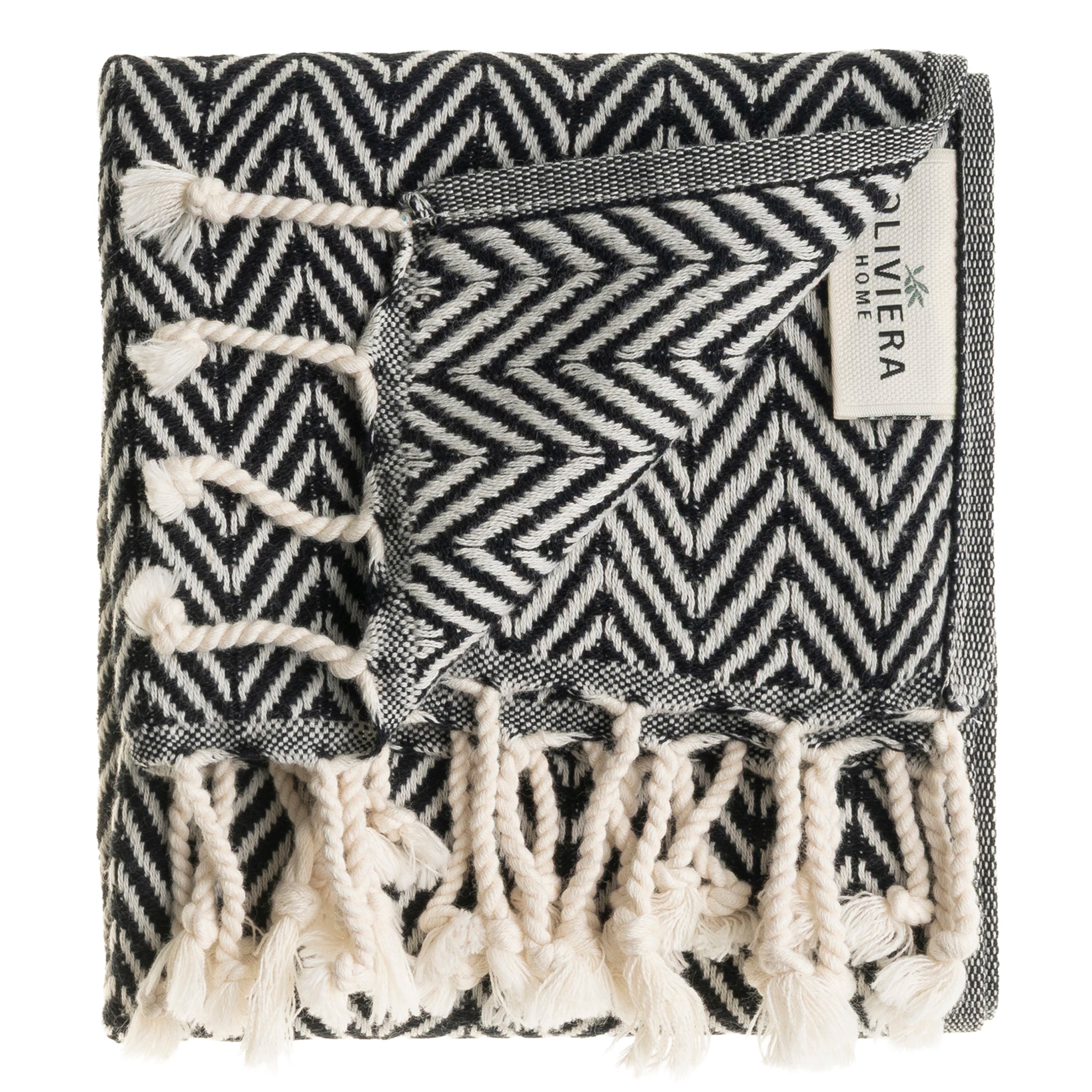 Herringbone Turkish Cotton Hand Towel Set of 2