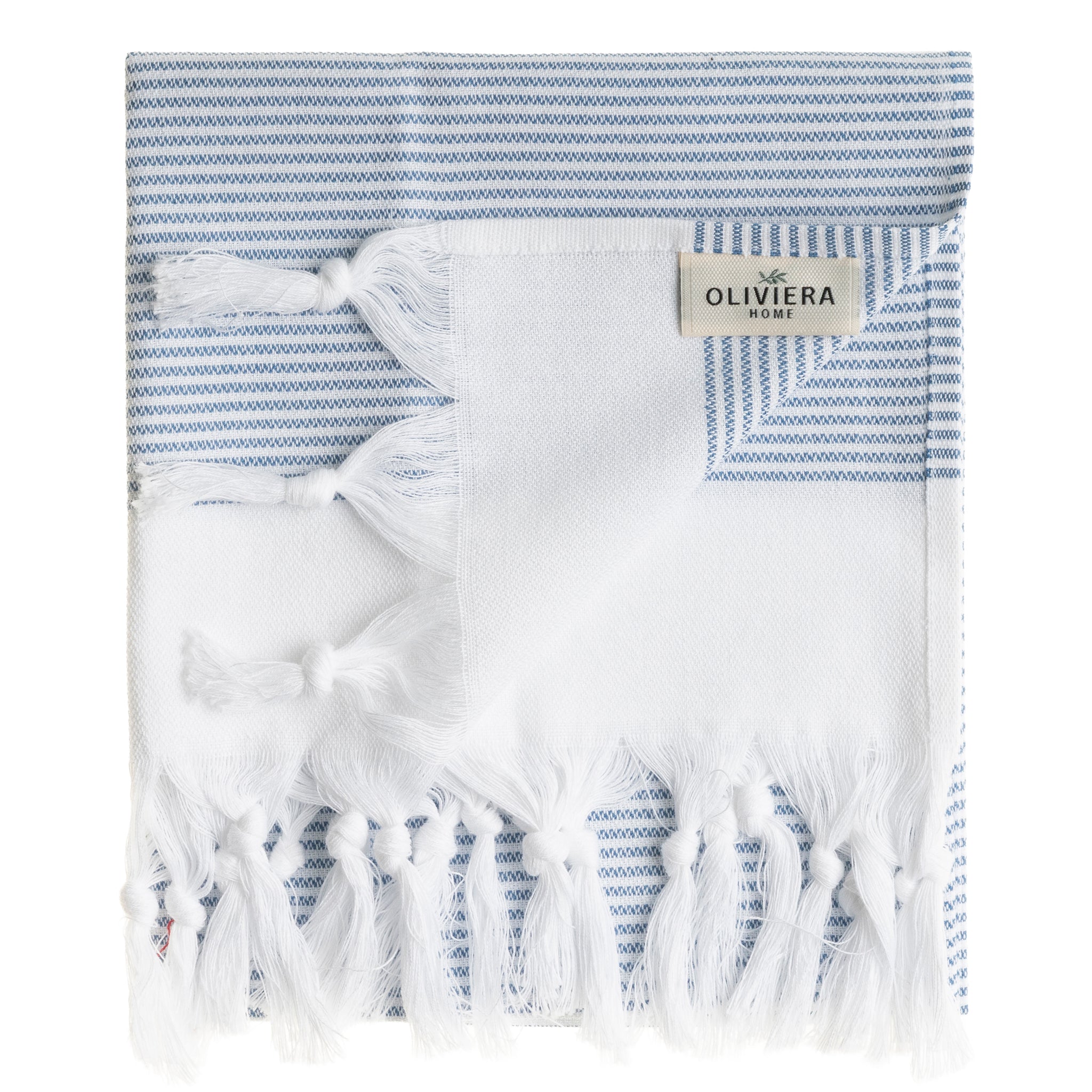 Fine Stripe Turkish Cotton Hand & Kitchen Towel Bundle