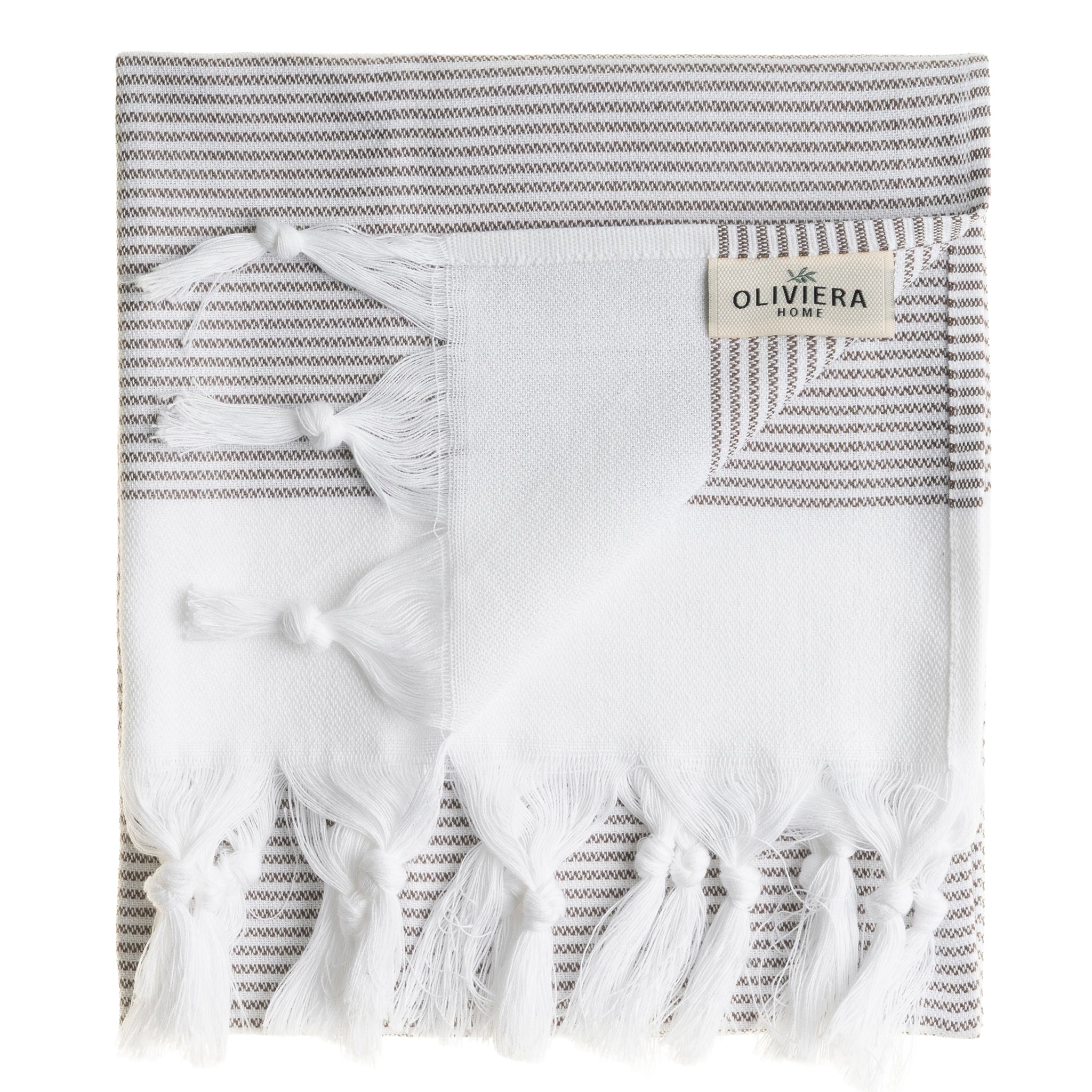 Fine Stripe Turkish Cotton Hand & Kitchen Towel Bundle