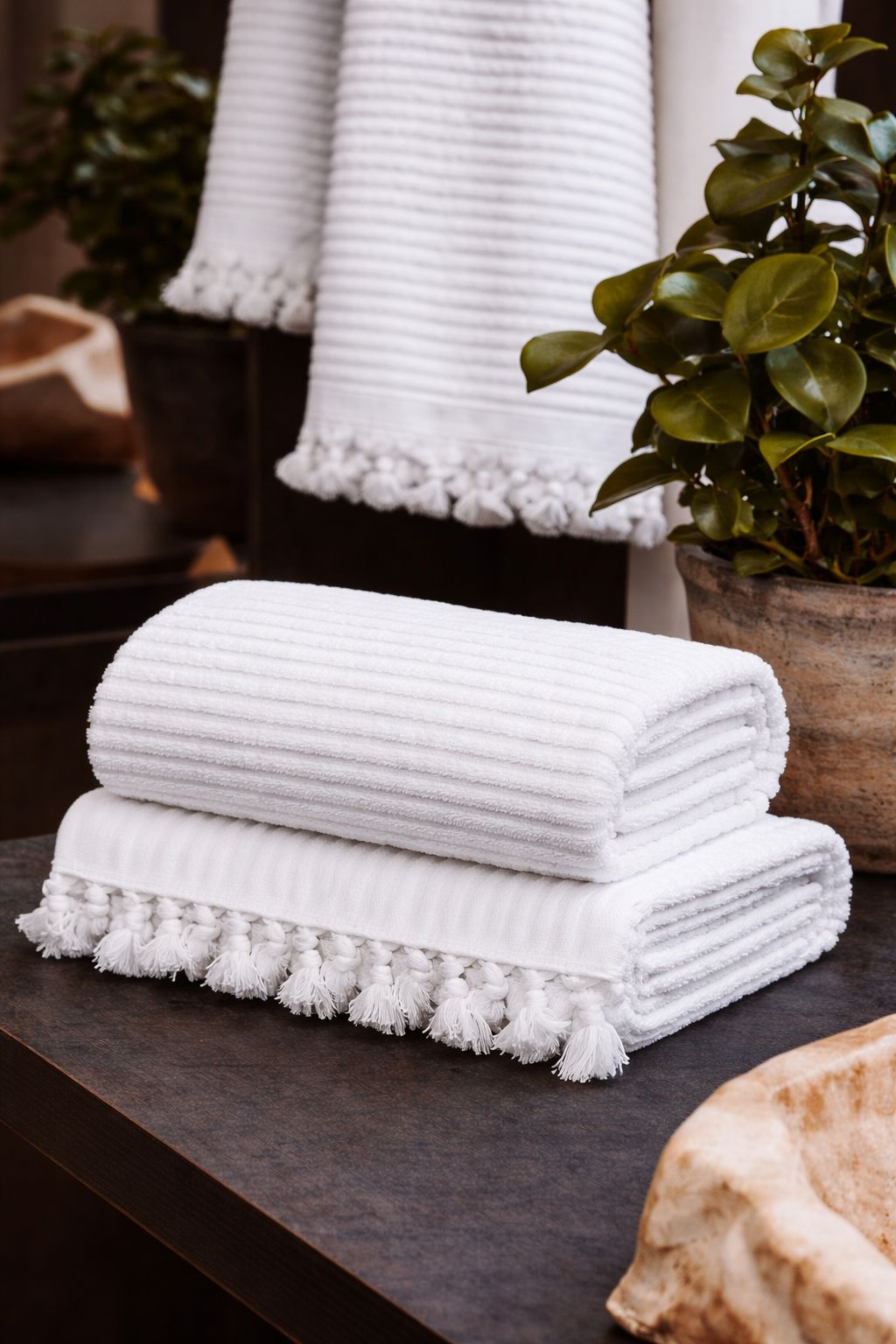 Ribbed Loom Turkish Cotton Terry Towels