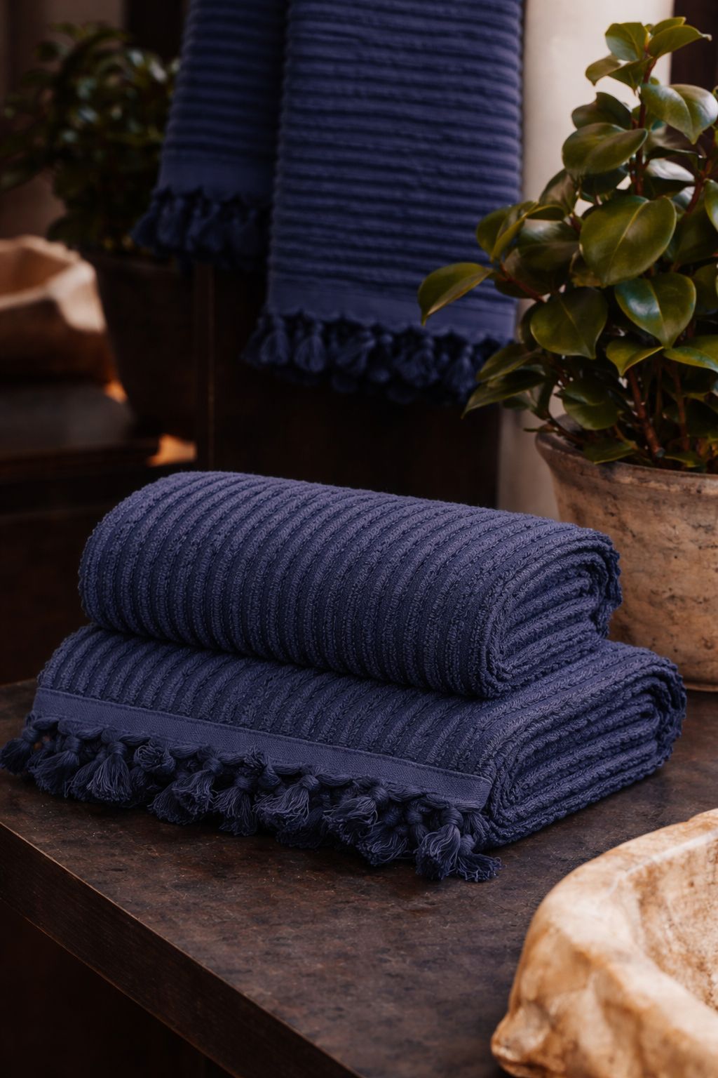 Ribbed Loom Turkish Cotton Terry Towels
