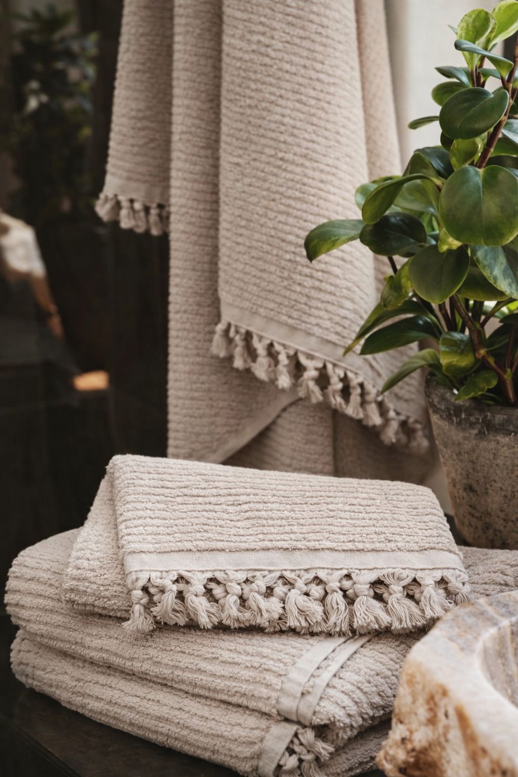 Ribbed Loom Turkish Cotton Terry Towels