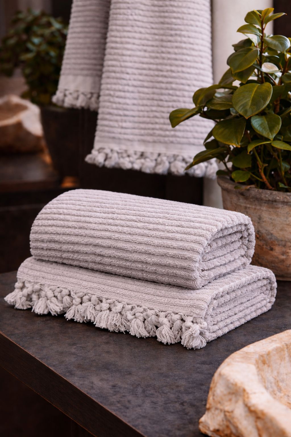 Ribbed Loom Turkish Cotton Terry Towels