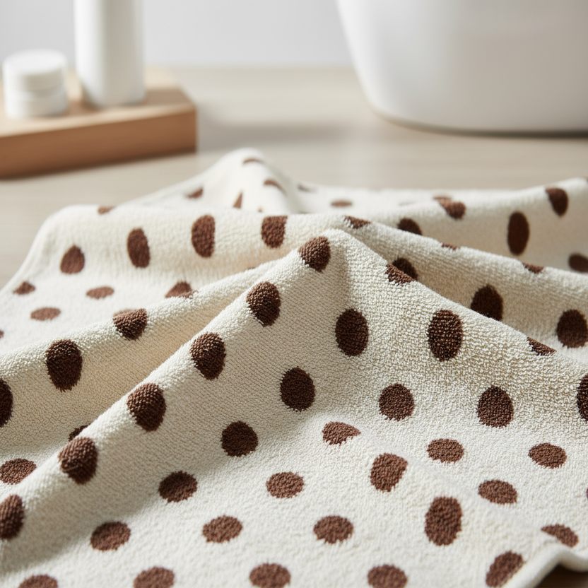 brown dots towel
