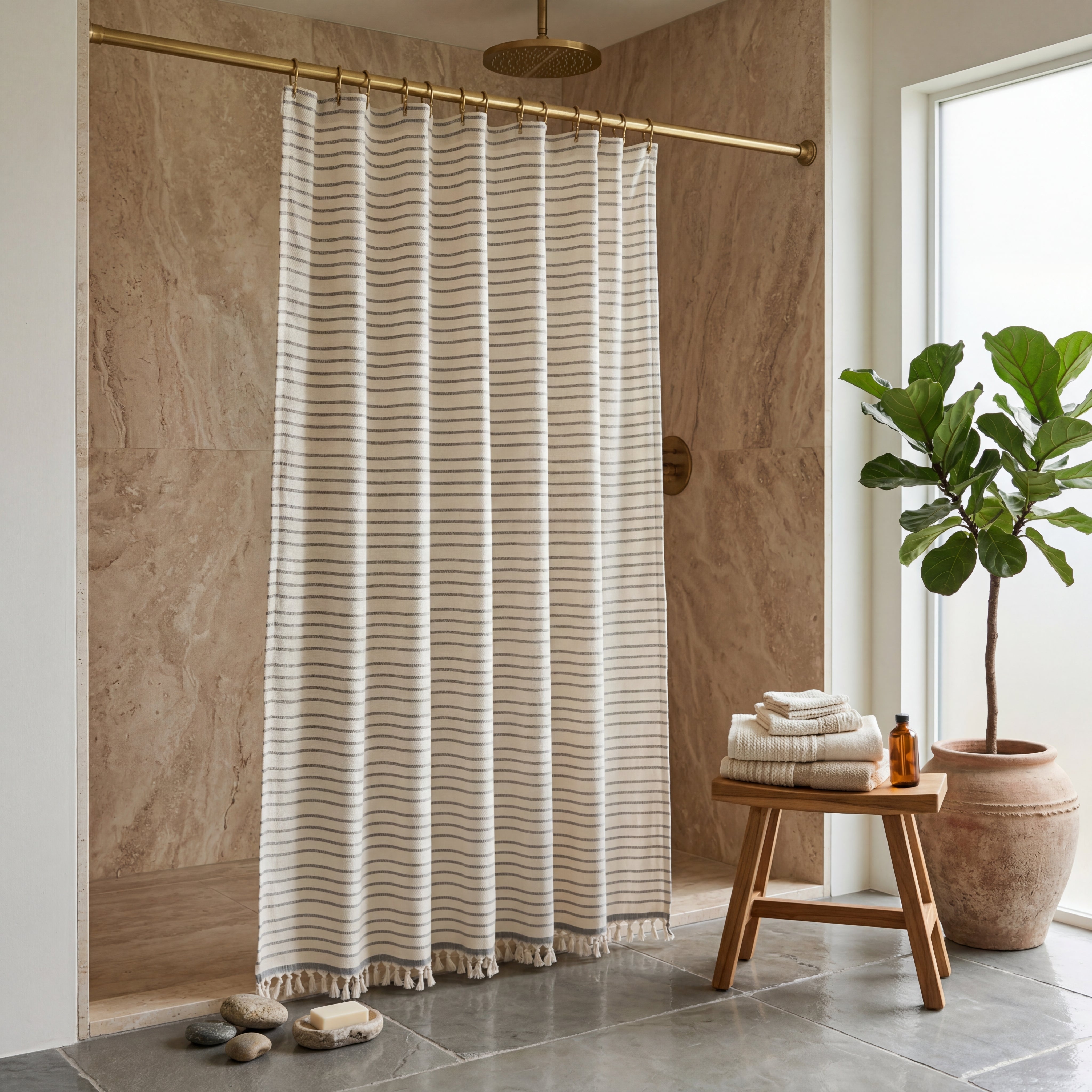 Cloud Soft Turkish Cotton Shower Curtain