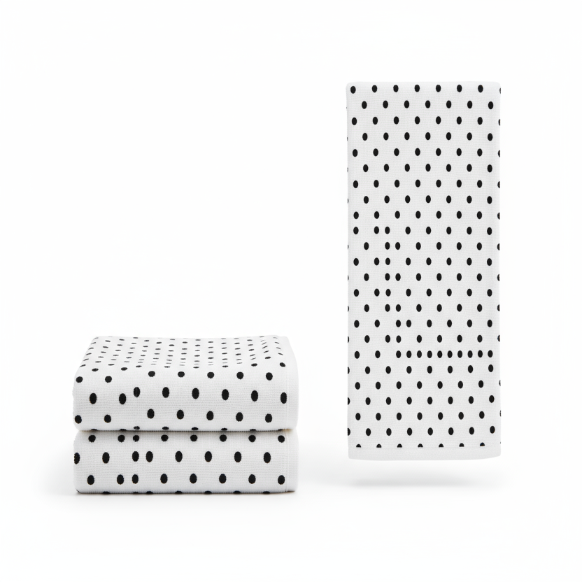 generate a black dots towel snapshoot