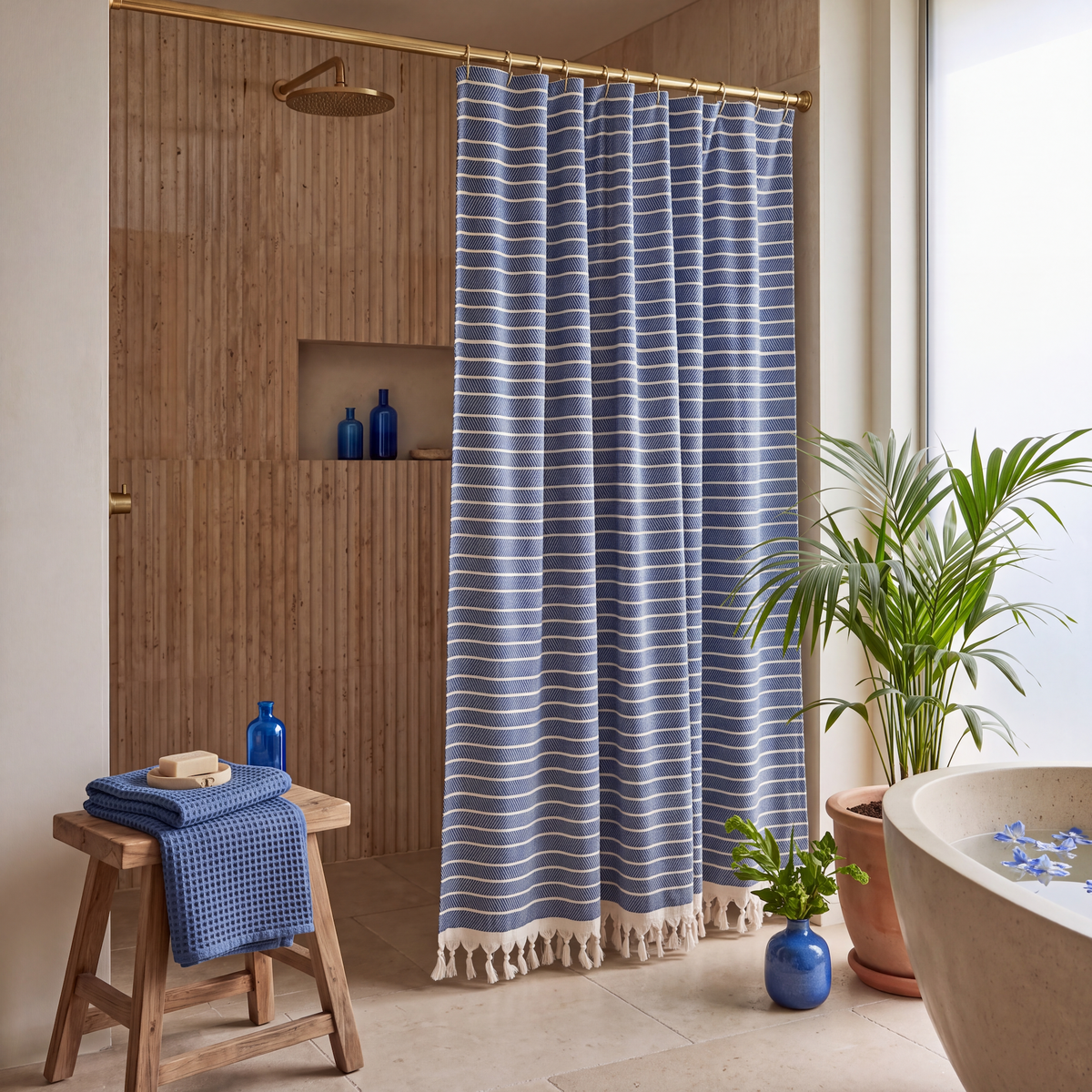 Cloud Soft Turkish Cotton Shower Curtain