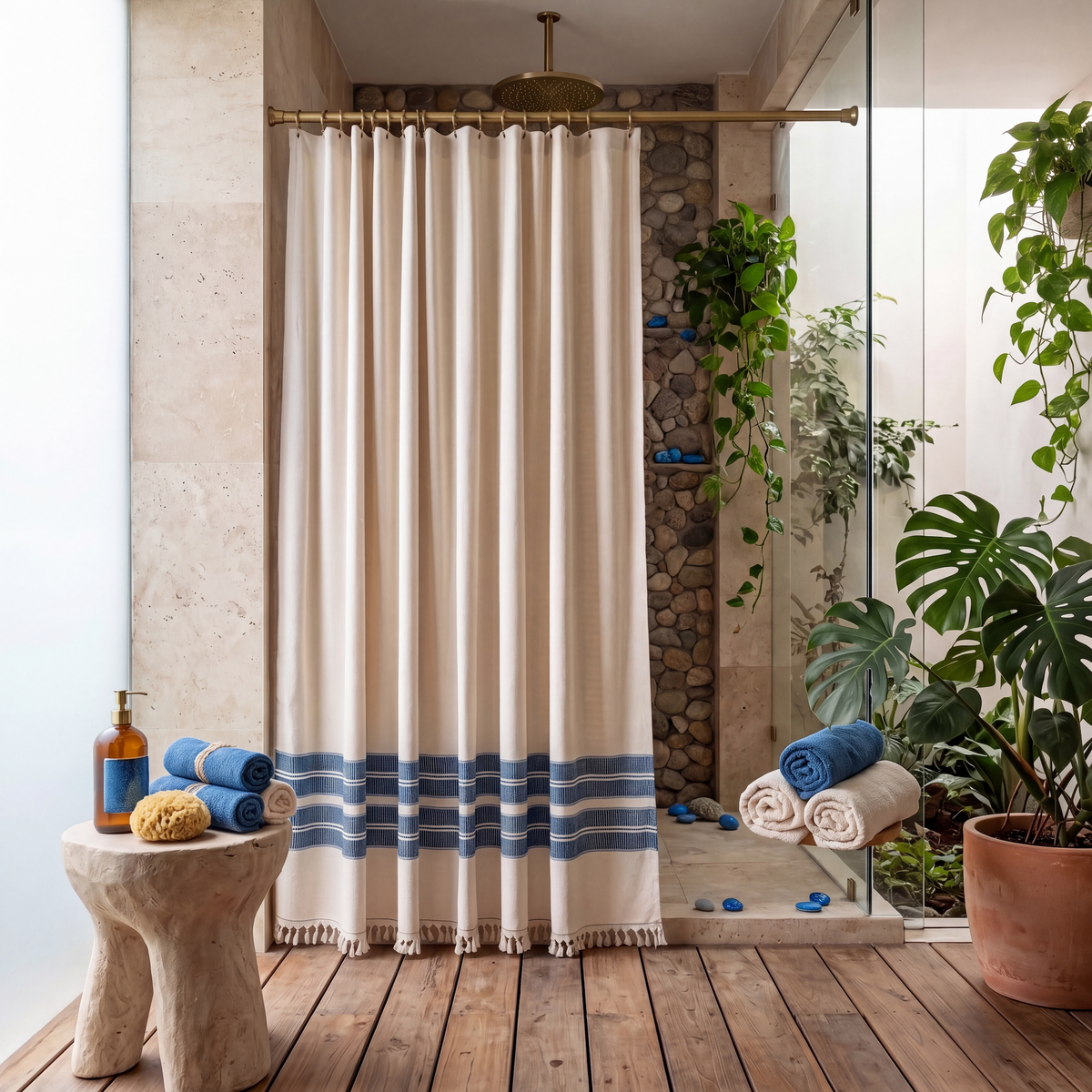 Costa Turkish Cotton Shower Curtain